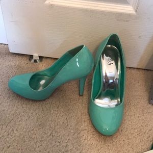 Teal heels-from Deb
